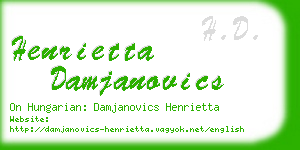 henrietta damjanovics business card